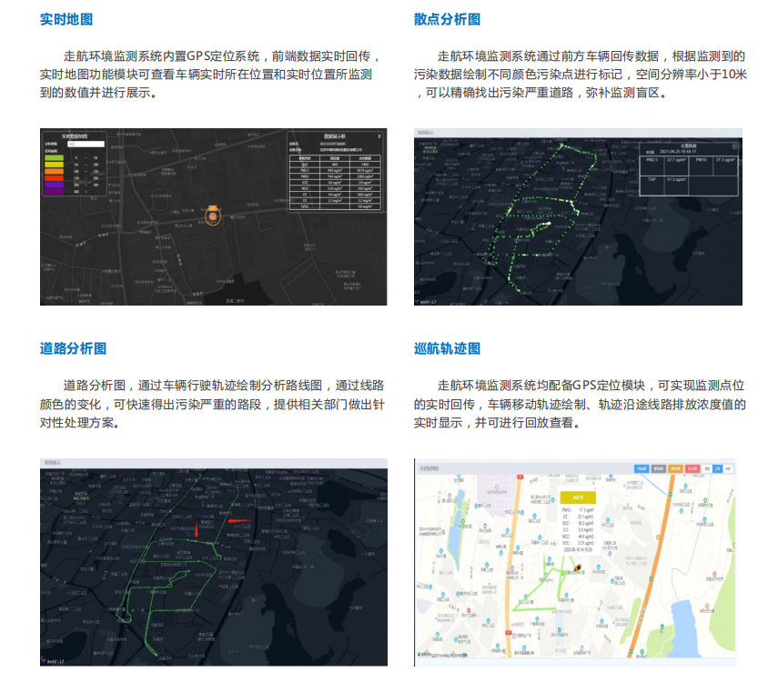 走航式环境监测监管云平台满足监管单位的巡航需求